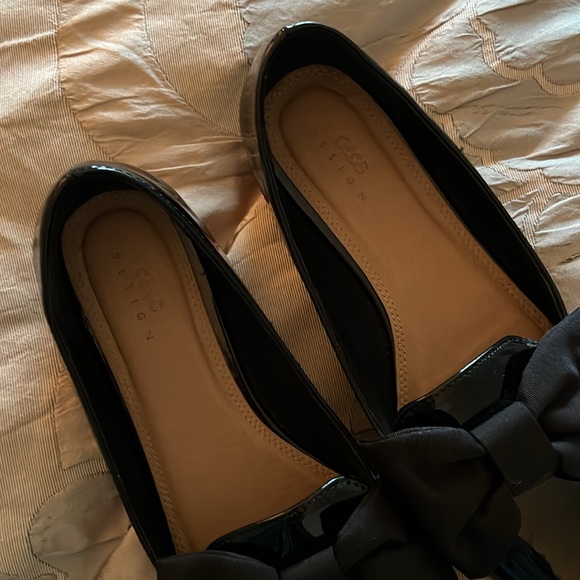 ASOS black patent lake bow pointed ballet flats - Picture 9 of 10